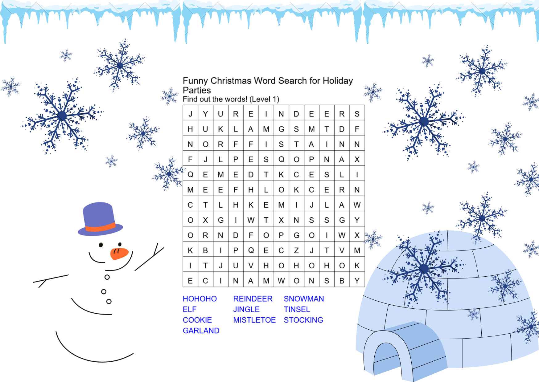 funny christmas word search for holiday parties preview