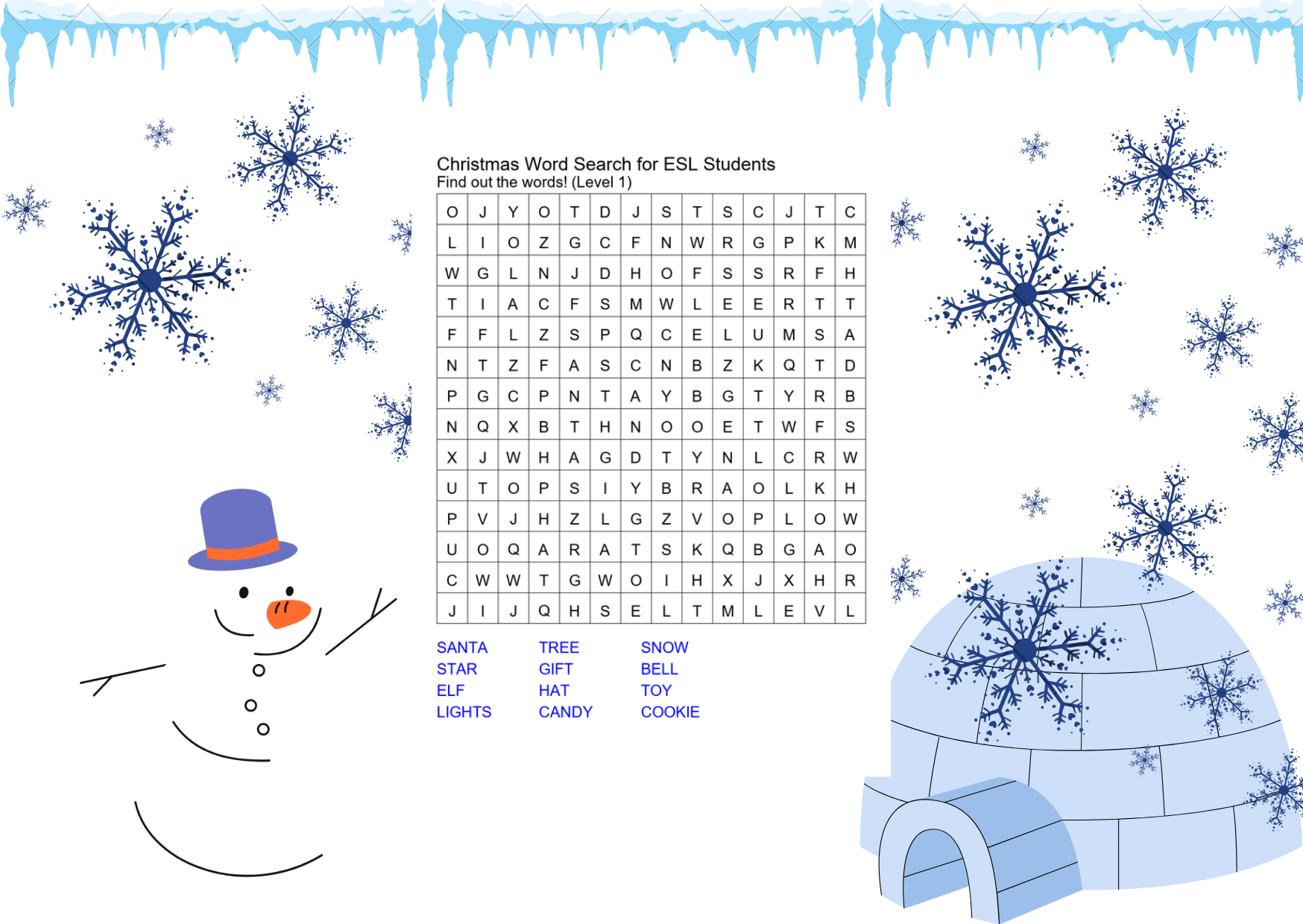interactive online christmas word search game preview